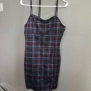 Hesperus Plaid Spaghetti Strap Mini Dress Size Large